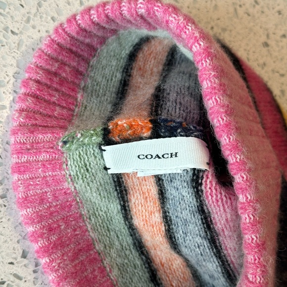 Coach Striped Beanie in Pink Multicolor - Picture 5 of 5